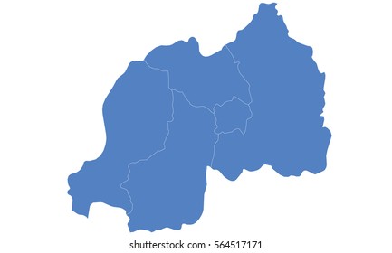 Rwanda map blue color