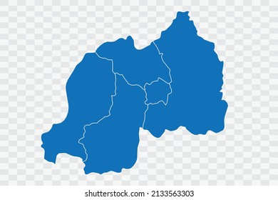 Rwanda Map blue Color on Backgound png