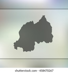Rwanda map. Blurred background with silhouette of Rwanda map. Vector silhouette of Rwanda map