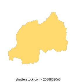 Elemento de línea de color del mapa de Ruanda. Frontera del país. elemento de diseño de interfaz gráfica de usuario (GUI) de UI UX. Trazo editable.