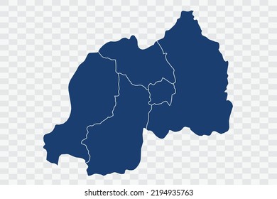 Rwanda Map dark blue Color on White Background quality files Color (043B72) png