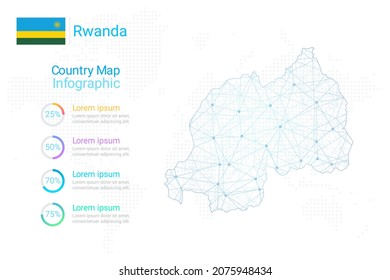 Rwanda map with elements of infographics template. Vector illustration eps10