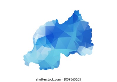 rwanda map in geometric polygonal style. rwanda map of isolated. Vector Illustration Eps10.