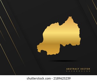 Rwanda map of gold gradient style vector Illustration.
