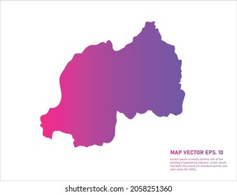 Rwanda map gradient color . on white background. 