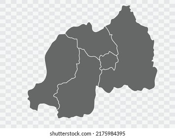 Rwanda Map grey Color on Background png