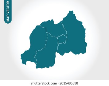 Rwanda map High Detailed on white background. Abstract design vector illustration eps 10