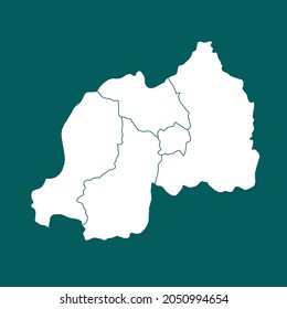 Rwanda map High Detailed. white color. on green background. Abstract design vector illustration eps 10