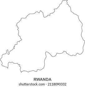 RWANDA map line icon, RWANDA map symbol vector