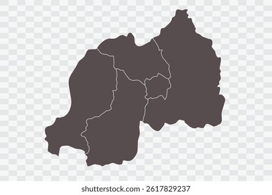 Rwanda Map Minimalist  High-Quality PNG  Ash Color on Transparent Background Perfect for presentations infographics educational materials and graphic design projects