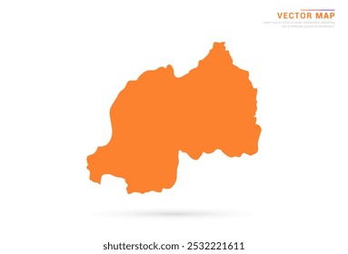 Mapa de Ruanda - Estilo abstracto anaranjado aislado en el Vector de fondo blanco.