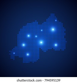 Rwanda map page symbol for your web site design Rwanda map logo, app, UI. Wire frame 3D mesh polygonal network line, design sphere, dot and structure. Rwanda map.vector illustration eps 10