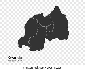 Rwanda map vector, isolated on transparent background