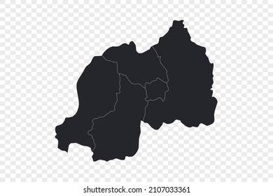 Rwanda map vector, isolated on transparent background