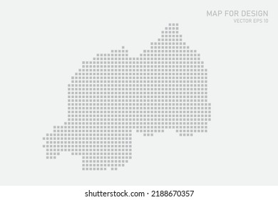 Mapa de Ruanda - Mapa mundial Modelo vectorial internacional con píxel gris, rejilla, grunge, estilo de medio tono aislado en fondo blanco para educación, infografía, diseño - Ilustración vectorial eps 10