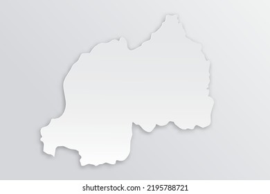 Rwanda Map - World map International vector template with 3D, paper style including shadow and white color on grey background for design, education, infographic - Vector illustration eps 10