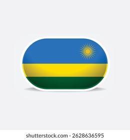 Rwanda national flag button vector