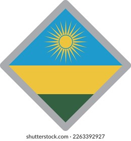 Rwanda national flag icon vector Illustration material