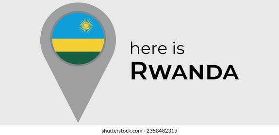 Icono del marcador del mapa de bandera nacional de Ruanda