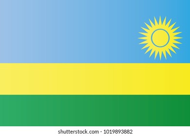 Rwanda national flag. Republic of Rwanda vector illustration symbol.