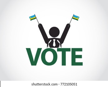Rwanda Podium Celebrate Politician Speech Election