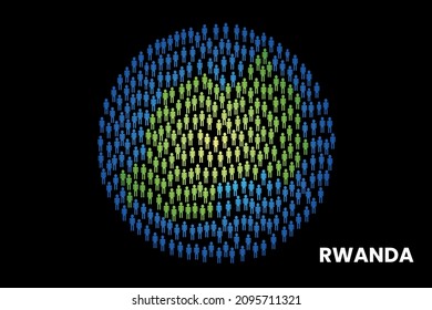 Rwanda population people map in globe vector illustration design