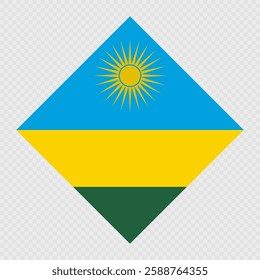 Rwanda rhombus flag. Vector illustration.