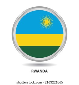 El diseño de la bandera redonda de Ruanda se utiliza como insignia, botón, icono, pintura de pared
