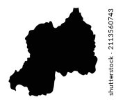Rwanda Ruanda island map silhouette region, territory, black shape style illustration. Good use for sign, symbol, icon, logo, mascot, or any design you want.