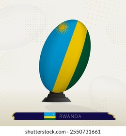 Rwanda Rugby Ball on Rugby Kicking Tees with Modern Design. Illustration perfect for sports, national pride, and rugby-related projects.