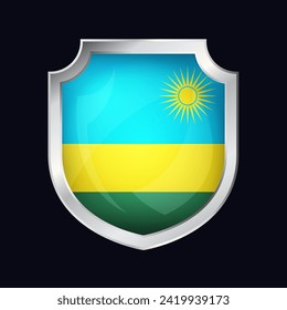Rwanda Silver Shield Flag Icon