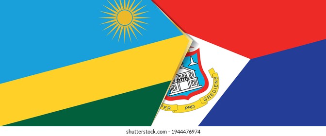 Banderas de Rwanda y San Martín, dos banderas vectoriales símbolo de relación o enfrentamiento.