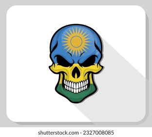 Icono de orgullo de bandera de cráneo de Ruanda

