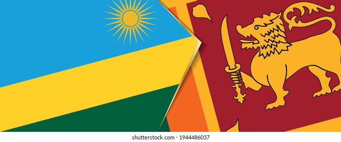 Rwanda and Sri Lanka flags, two vector flags symbol of relationship or confrontation.