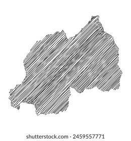 Rwanda thread map line vector illustration