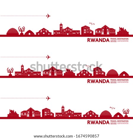 Rwanda travel destination grand vector illustration. 