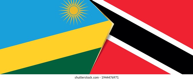 Rwanda and Trinidad and Tobago flags, two vector flags symbol of relationship or confrontation.