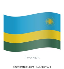 Rwanda waving flag vector icon. National symbol of Rwanda. Vector illustration isolated on white.