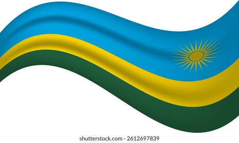 Rwanda wavy flag, waving flag vector illustration