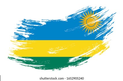 Rwandan flag grunge brush background. Vector illustration.