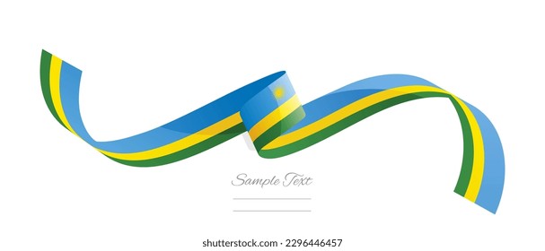 Rwandan flag ribbon vector illustration. Rwanda flag ribbon on abstract isolated on white color background