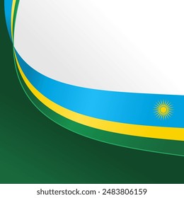 Rwandan flag ribbon vector illustration. Rwanda flag ribbon on isolated on white color background