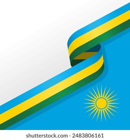 Rwandan flag ribbon vector illustration. Rwanda flag ribbon on isolated on white color background