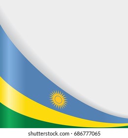 Rwandan flag wavy abstract background. Vector illustration.