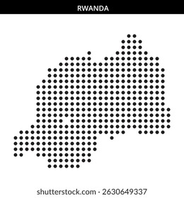 Rwanda's map illustration in dots