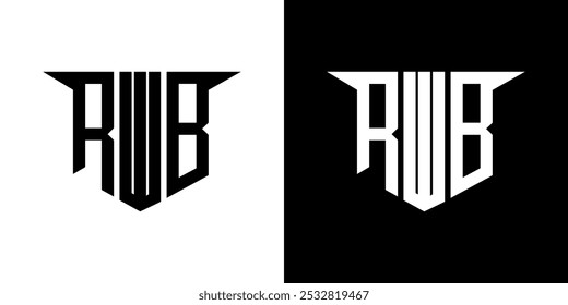 RWB letter logo design with white background in illustrator, vector logo modern alphabet font overlap style, calligraphy designs for logo, Poster, Invitation, etc.
