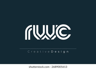 RWC Creative Unique Modern Letter Logo Design. Elegant Monogram Logo Design with Decorative Elements and Typography