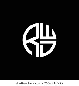 RWD logo RWD icono RWD monograma RWD letra minimalista Círculo plano Diseño de logotipo abstracto moderno único.