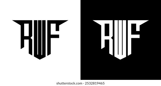 RWF letter logo design with white background in illustrator, vector logo modern alphabet font overlap style, calligraphy designs for logo, Poster, Invitation, etc.