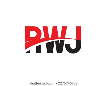 Letra RWJ Ilustración del vector de diseño del logotipo inicial